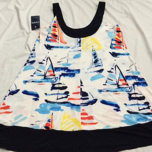 Chaps Sailboat A-line Print Dress - Picture 10 of 12